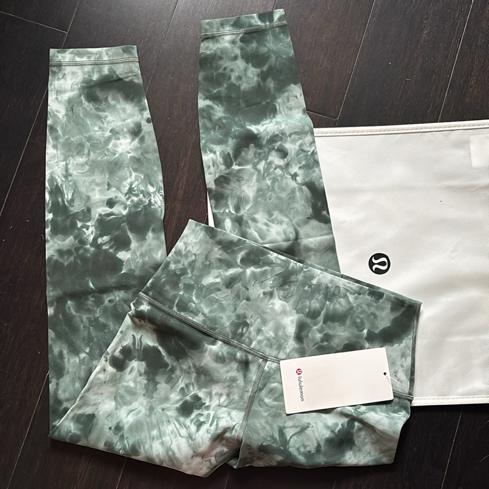 LULULEMON ALIGN HR PANT 25” in DIAMOND DYE STARLIGHT SMOKED SPRUCE SZ 8 NWT
